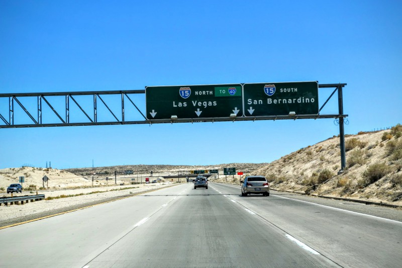 Interstate 15 naar Las Vegas