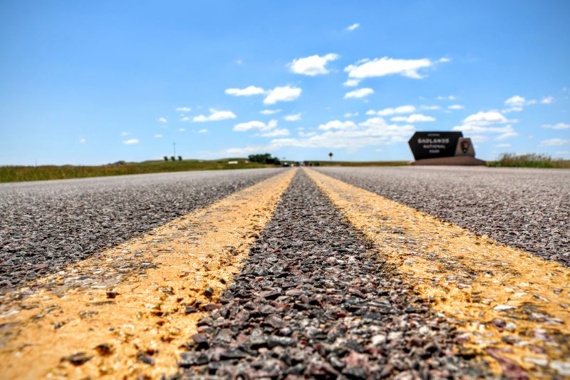 Route naar Badlands NP South Dakota