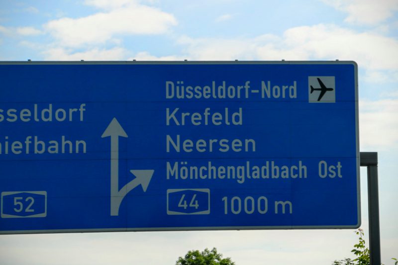 Route naar Dusseldorf luchthaven