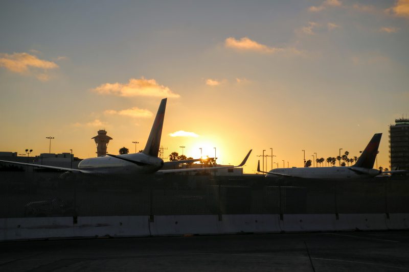 Zonsondergang luchthaven LA