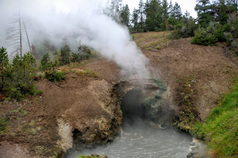 Een van de vele bezienswaardigheden in Yellowstone