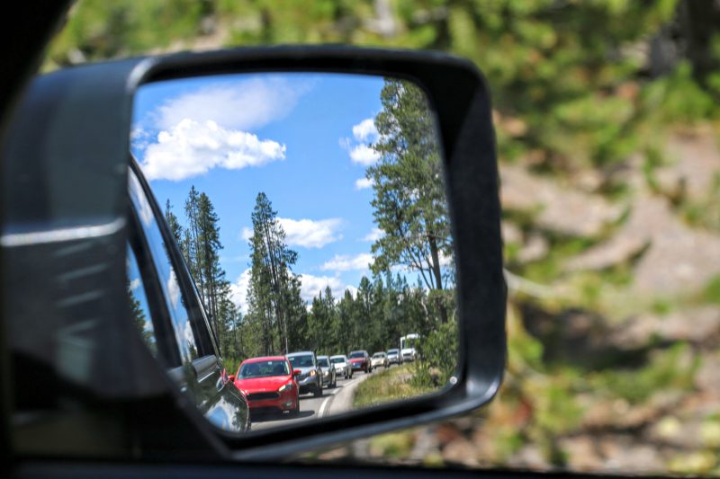 Met de auto in Yellowstone