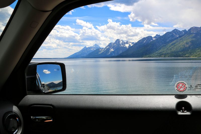 Jackson Lake gezien vanuit onze Jeep