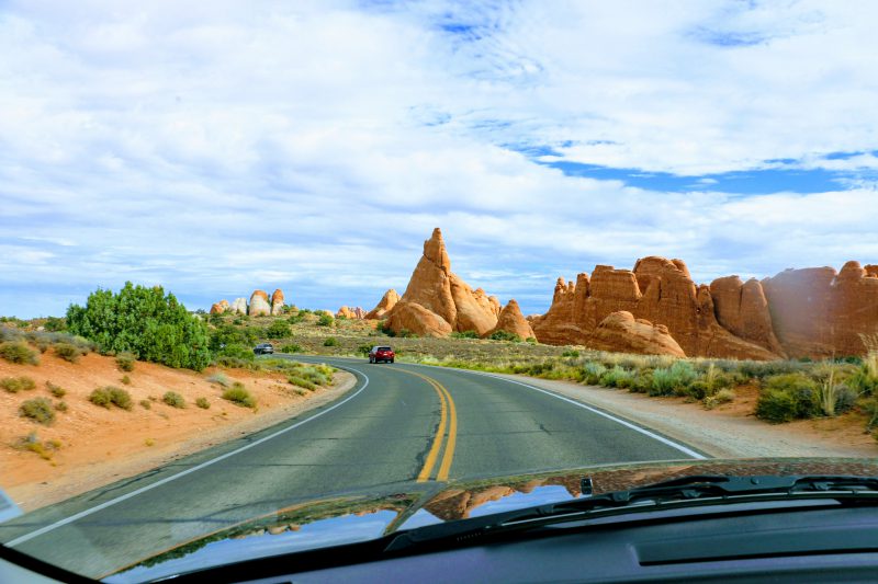 Route naar Devil's Garden in Arches National Park