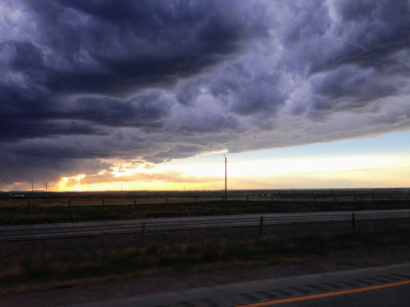 De route van Denver naar Cheyenne